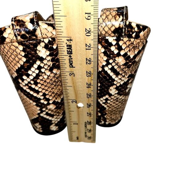 Women's 8 Snake Skin Print Leg Wrap Sandals 4 Inch High Heel Shoes - Picture 3 of 8